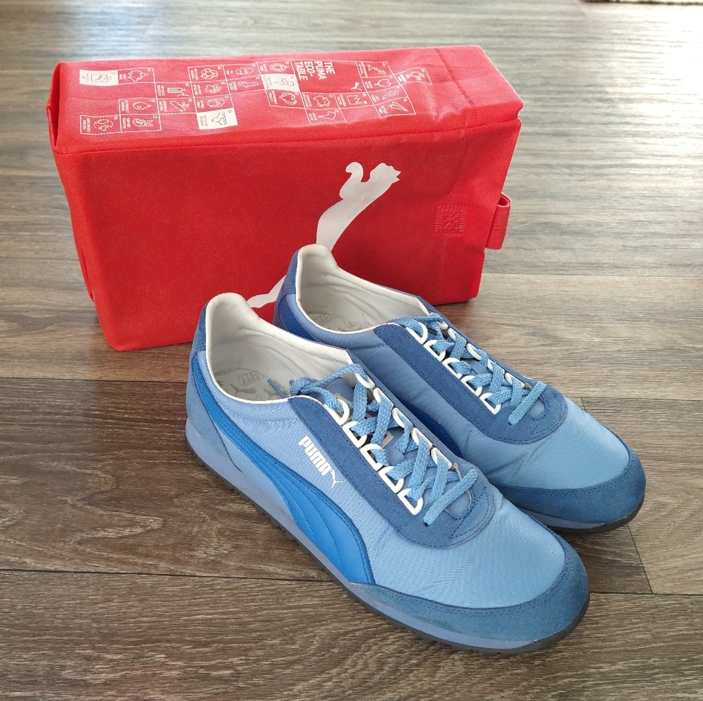 Puma Men's Light Blue and Royal Blue Athletic Sneakers